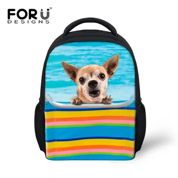 

Small 3D Cute Dog Chihuahua Print Backpack for Baby Girls Zoo Animal School Backpacks Kindergarten Book Bag Kids Casual Rucksack