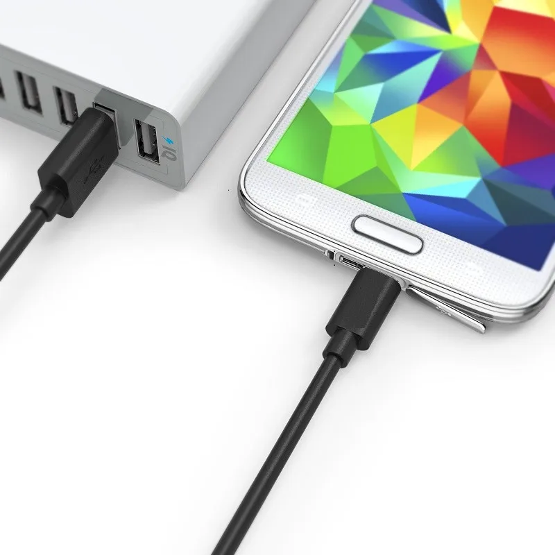 100 шт./лот Micro USB кабель высокоскоростной USB 2,0 A штекер для Micro B кабель для синхронизации и зарядки для samsung Xiaomi Honor Android