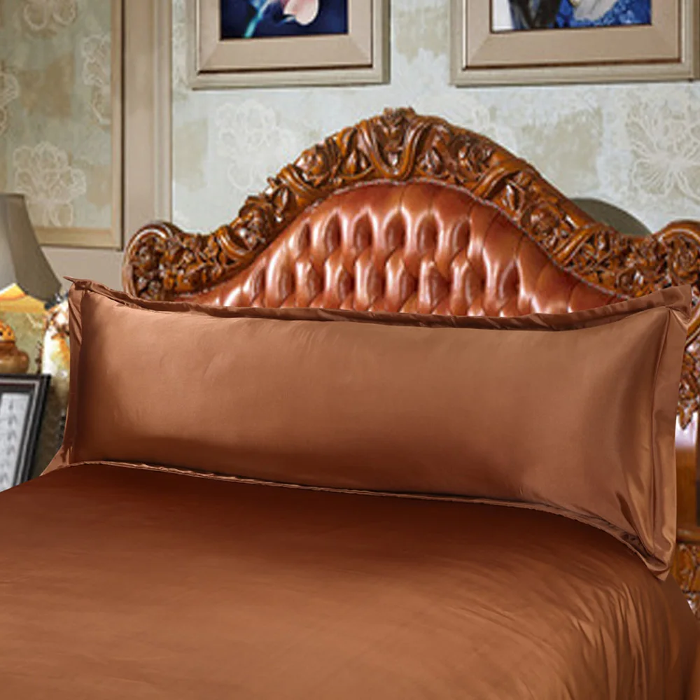 100% Double Face Silk Pillow Case Silk Long Pillowcase White Back Side Open Pillow Cover Boby Pillowcase long Pillowsilp