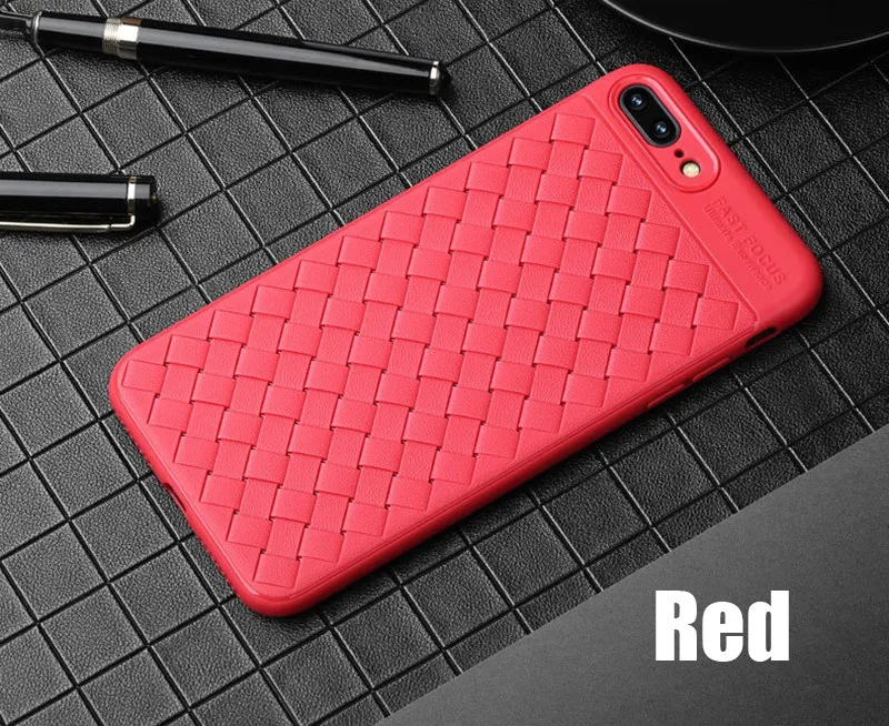TOMKAS Grid Weaving Slim Case For iPhone 8 7 6 6s Plus X Cover Cases Silicon TPU Luxury Phone Coque Case For iPhone 7 8 6 X  (19)