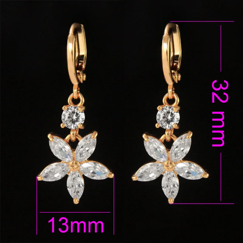 Cz Золотая Сережка висячие серьги букле d oreille Femme Pendiente Mujer Orecchini Donna Lange Oorbellen Kolczyk Ohrringe E2552