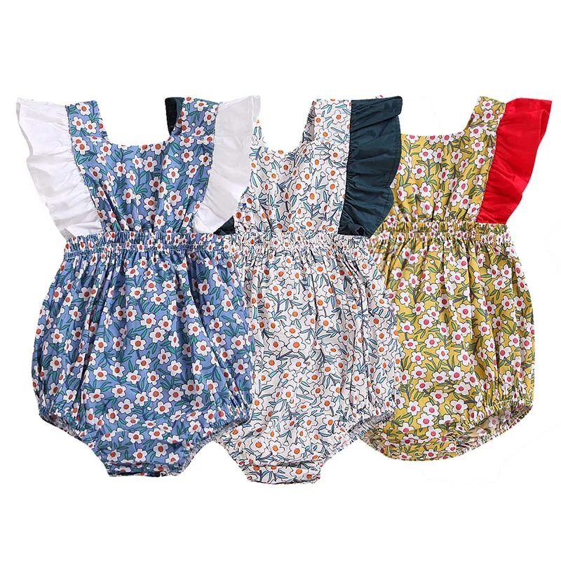 

Cheap Price Flower Baby Bodysuits Spring Summer Bow Baby Girls Clothes Newborn babies Clothing Cotton Infant Girl Home Clothes