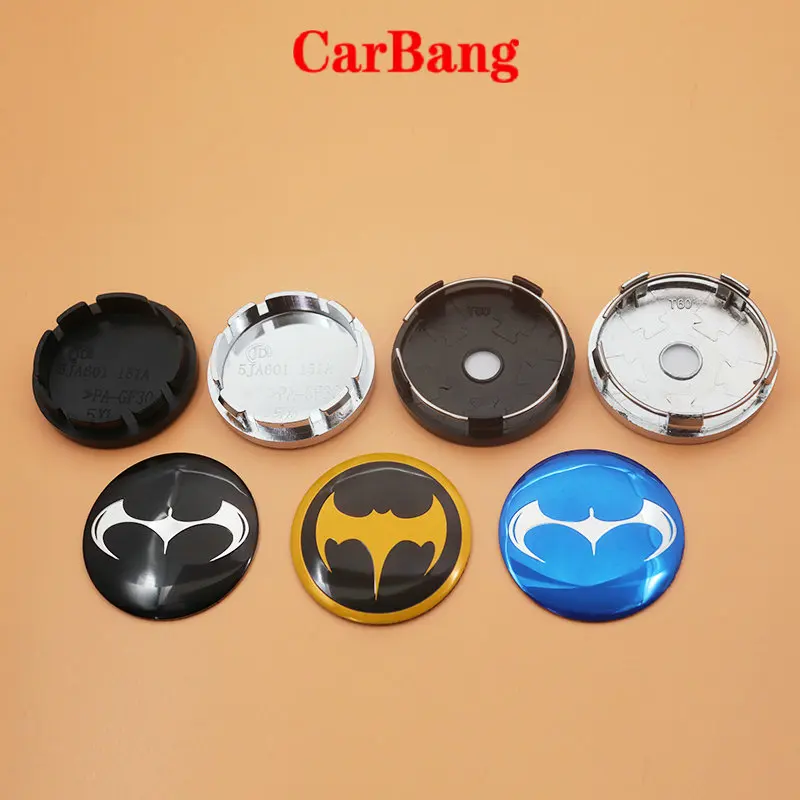 

4pcs 56mm 60mm bat Batman Car logo Wheel Center Cap rim Badge dust-proof covers Creative emblem decoration sticker