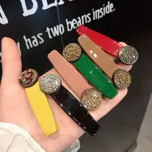 Корейский акриловый диск Сияющий бриллиант винтажный элегантный для женщин и девочек Красивая заколка чистая красные яркие заколки дикие челки женская заколка