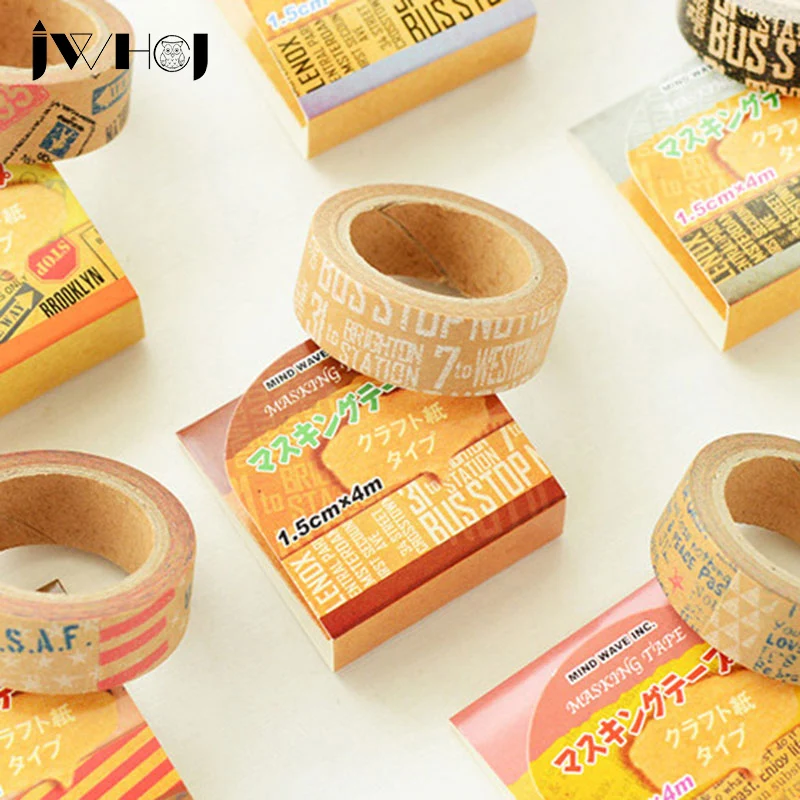 

1 x Vintage cowhide English letter 1.5 cmX4 m washi tape children like DIY decoration masking tape stationery scrapbooking tools
