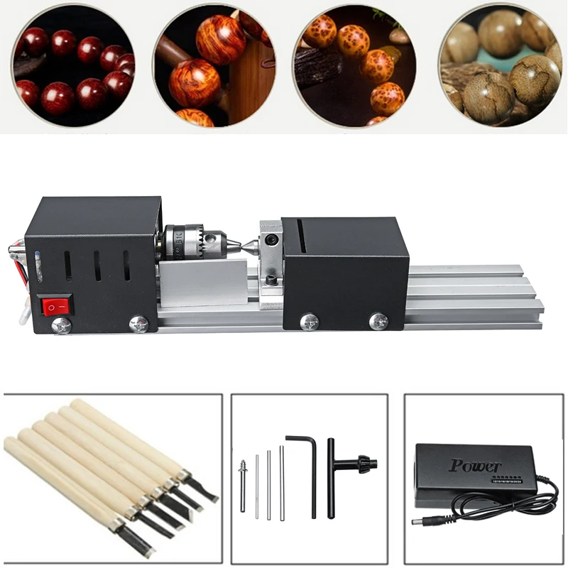 

200W DIY Lathe Machine Mini Lathe Mini CNC Milling Machine Woodworking Wood Working lathe Grinding Polishing Beads Drill Tool