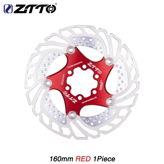 ZTTO MTB Quick Cool Down float Disc Brake Rotors Bicycle bike Floating 7075 AL Stainless Steel Mountain Road 140/160/180/203mm - Цвет: Red 160mm