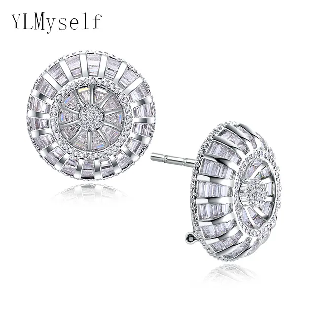 Latest Designer Stud Earrings With Aaa Cz Crystal Zirconia White Latest Designer Stud Earrings With Aaa Cz Crystal Zirconia White And Gold Color High Quality
