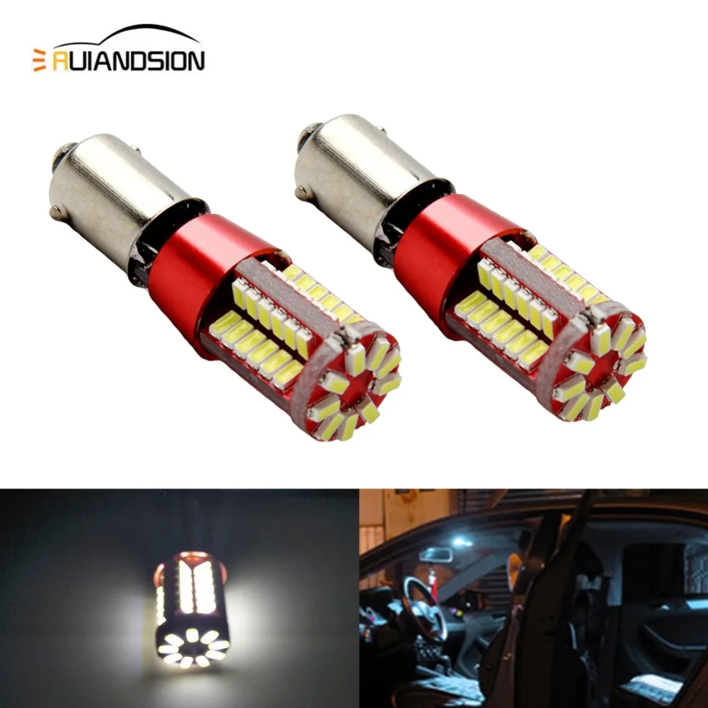 

2pcs BA9S BAX9S BAY9S 57 SMD 3014 Canbus lamps Error Free t4w h6w h21w LED bulbs interior Lights White