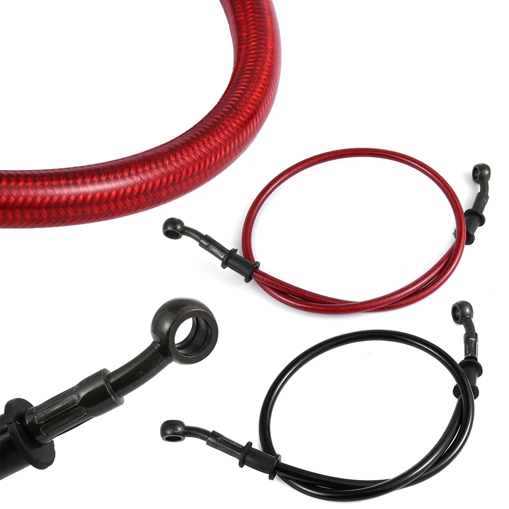 AN 3 50cm-120cm Motorcycle Braided Stainless Steel Brake Oil Hose Line Pipe