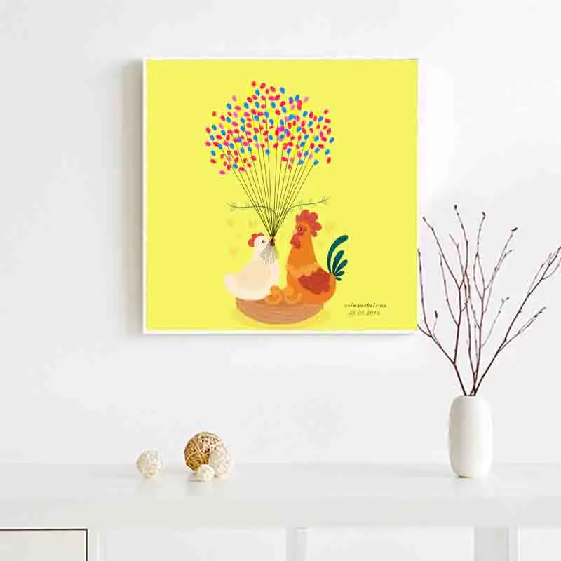 Let's Set Up a Family DIY Fingerprint Guestbook Souvenir Best Wishes and Gifts for Weddings and Anniversary Fun Happy Forever