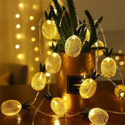 Thrisdar 5 м 20 светодиодный в стиле ретро, из железа, металла, ананаса, светодиодный гирлянда со сказочными огнями, 8 режимов, Рождественская