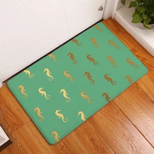 HomeMiYN для ванной коврики Нескользящие двери зеленый прямоугольник Ванная комната Кухня подкладка под ножки золото море Лошадь