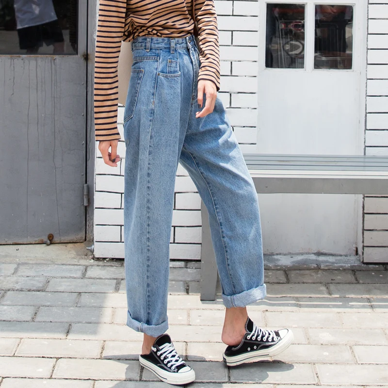 WQJGR Spring And Autumn Wide Leg Cowboy Trousers Woman BF Wind Haren High Waist Jeans Women WQJGR Spring And Autumn Wide Leg Cowboy Trousers Woman BF Wind Haren High Waist Jeans Women