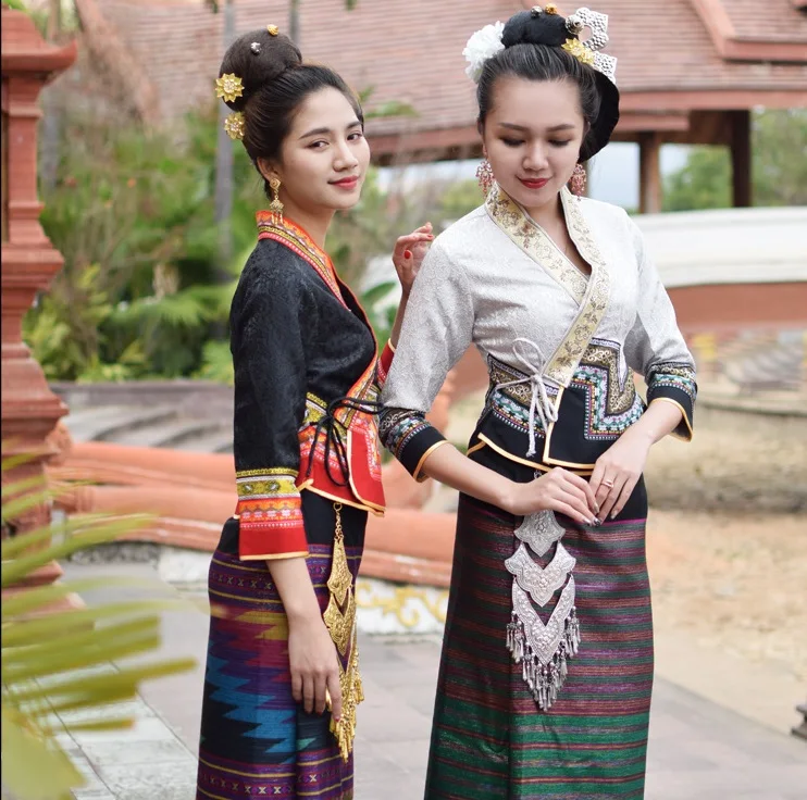 Thailand Laos Myanmar Traditional Dai Costume Women S Suits Retro Water Conservancy Festival Life Dress Festival Unique Costumes Asia Pacific Islands Clothing Aliexpress