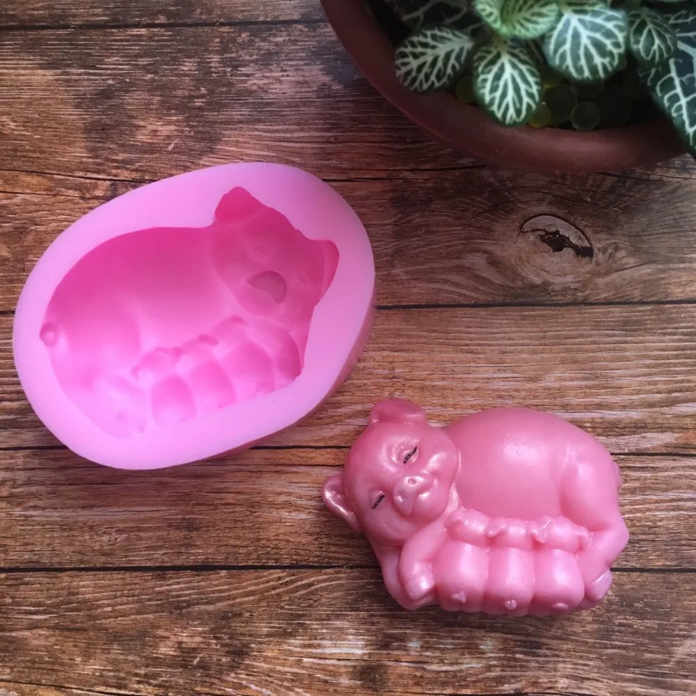 Художественная силиконовая форма для мыла Sow кормления Свинкой 3D формы в виде