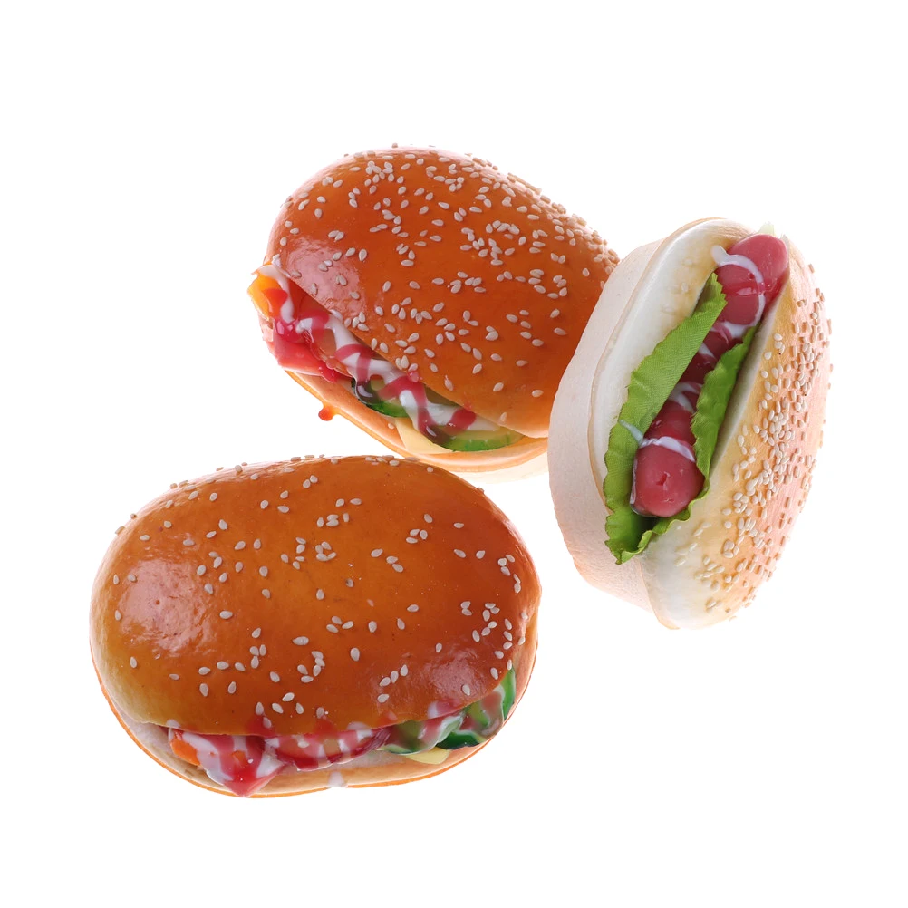 Soft Hamburgers Fridge Magnet Stickers Office Whiteboard Magnets Decor Toy for Kids 2.54cm / 10*7cm