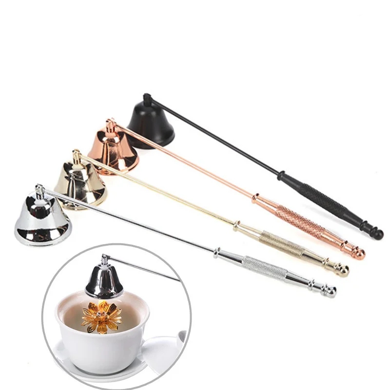 Noble Bell Shaped Gold Candle Extinguisher Tool Metal Stainless Steel