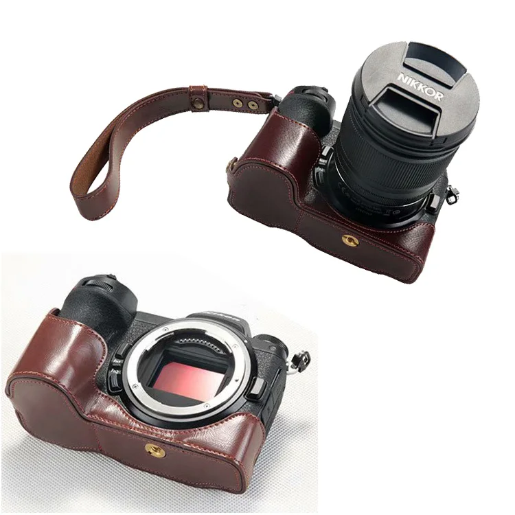 

for nikon z7 z6 Leather camera case Genuine Leather Mirrorless System Camera Bags Retro Photography bag