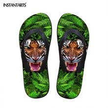 INSTANTARTS/летние мужские вьетнамки с принтом тигровой Совы; высококачественные резиновые тапочки для мужчин; легкая пляжная обувь для мужчин