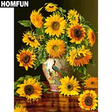 HOMFUN pełna plac/okrągłe wiertło 5D DIY diament malarstwo