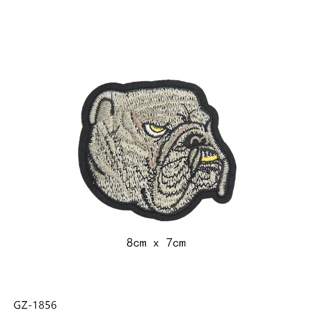 Shar Pei Iron On Embroidered Patch Black