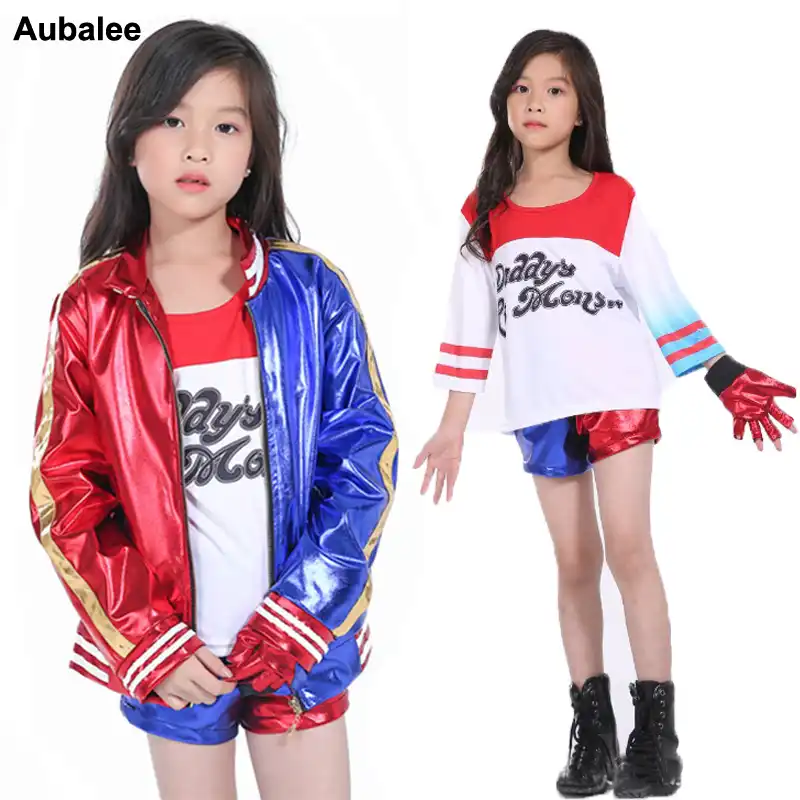 Adult /& Kids Harley Quinn Cosplay Costume Suicide Squad Halloween Fancy Dress ^^