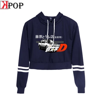 

Lnlitial D Fashion Street Bodycon Pullovers Sweatshirt Hip Hop Casual Popular cute cool Kpop Sports Navel Hoodies Sweatshirt