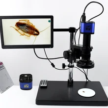 1080P промышленный микроскоп камера HDMI USB выходы с 200X c-креплением объектива и 52 светодиодный светильник микроскопы