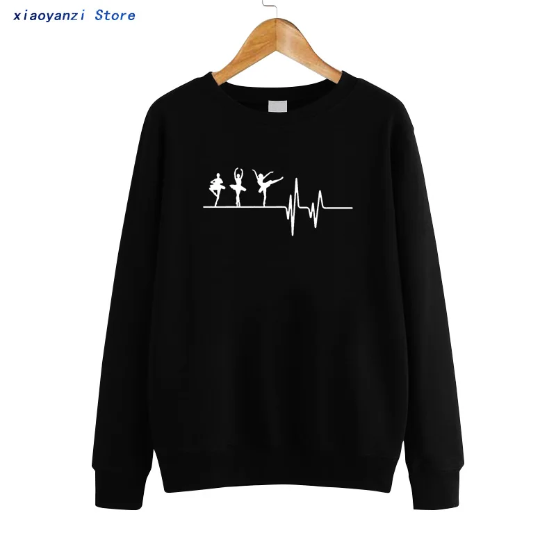 

Heartbeat Ballet Women Sweatshirts New Pullovers Cotton Dance Love Ballet Hoodies Female Girl Unisex Sweatshirt euu-611