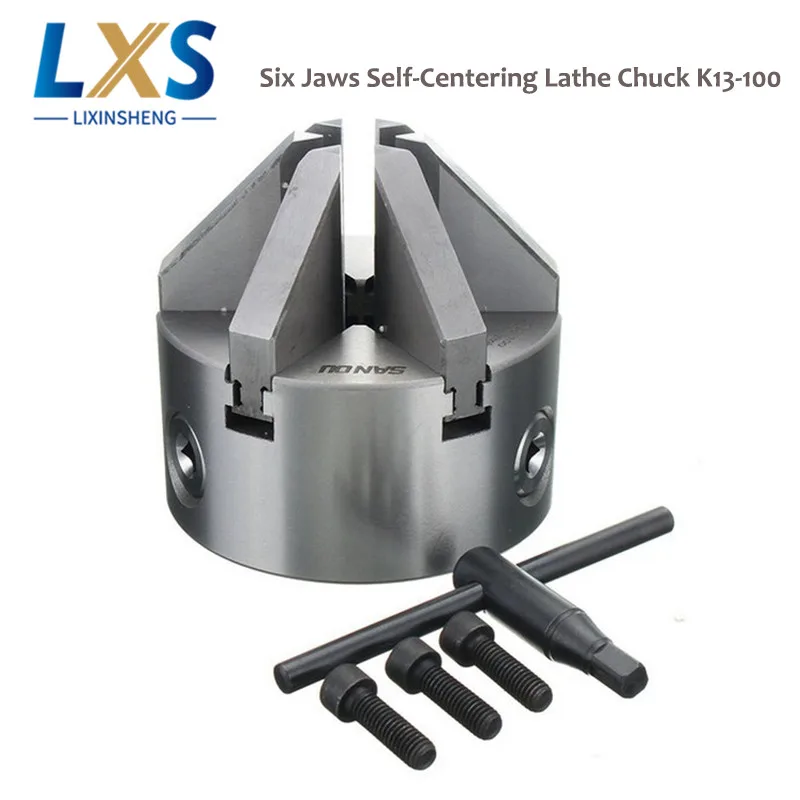 6 Jaw Self-center Lathe Chuck Hardened Reversible Mounting Tool For Drilling Woodworking