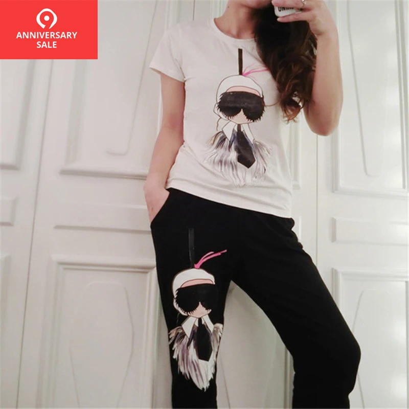 

Bettolvis 2019 Brand New 2 piece clothing set Autumn summer women top and pant set suits Tracksuit for women in 2 colors white