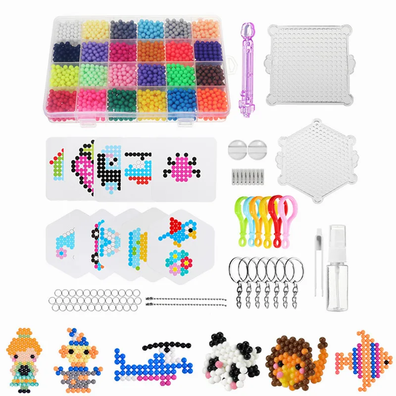 

24 Colors 3000pcs Water Spray Magic Beads DIY Kit Ball Puzzle Game Fun DIY handmaking 3D puzzle Educational Toys For Children