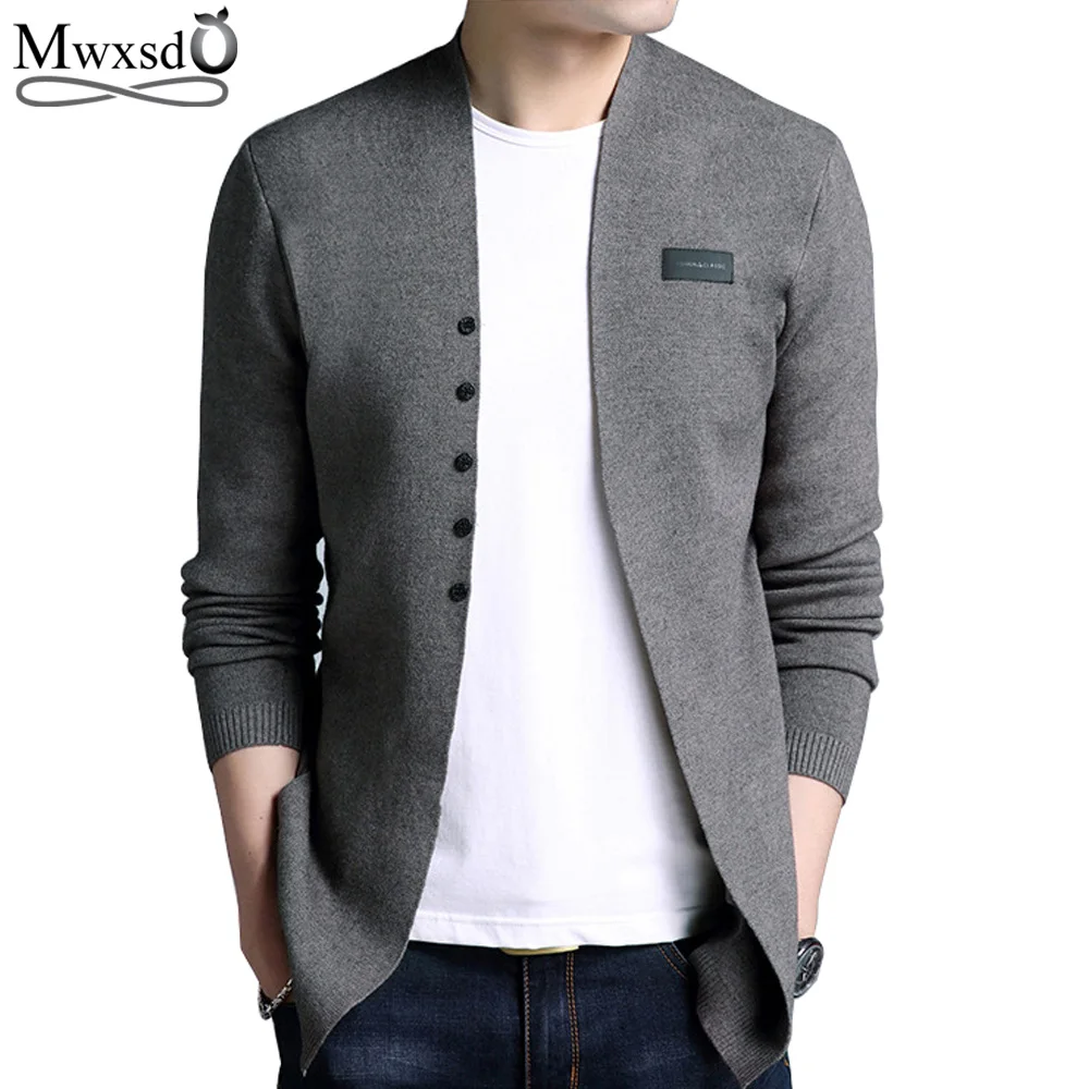 Mwxsd Brand 2019 Middle Long length Mens Solid Sweater