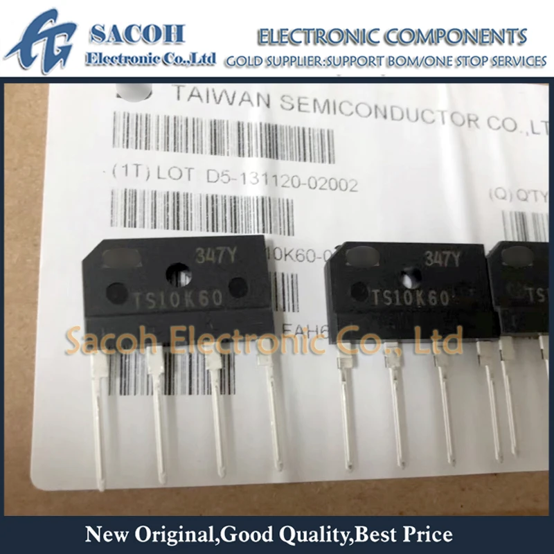 New Original 10PCS/Lot TS10K60 TS10K60S OR TS10K80 OR TS10K40 OR TS6K60 TS6K80 DIP-4 10A 600V Glass Passivated Bridge Rectifiers