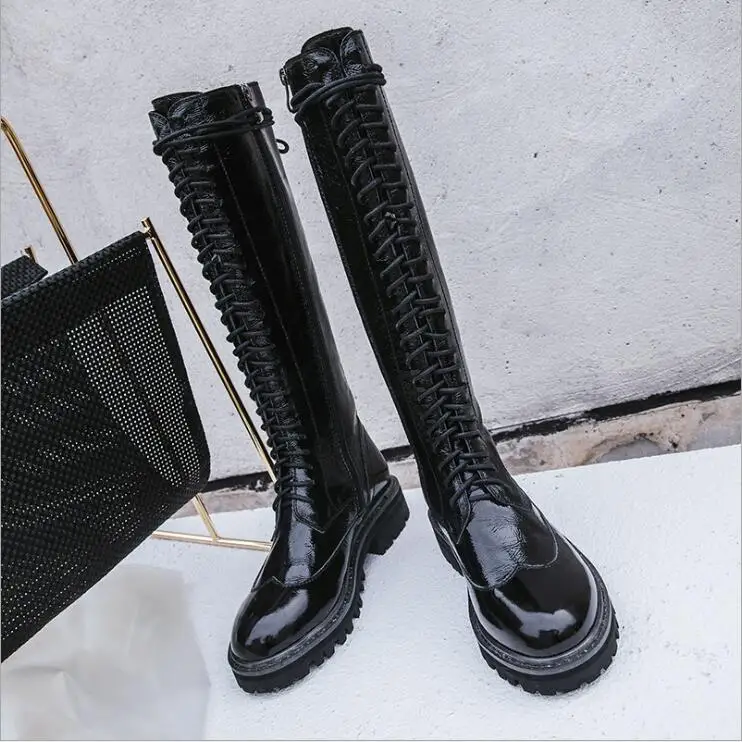 

2018 autumn and winter women new cow leather Martin boots with thick soft comfortable bottom waterproof platform handmade boots
