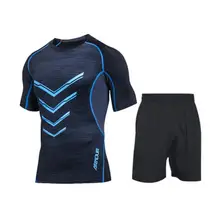 Мужская спортивная рубашка для фитнеса и пешего туризма, альпинизма, комплект одежды, быстросохнущая эластичная футболка, велосипедный баскетбол, Спортивная рубашка