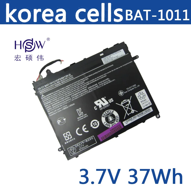 

original notebook battery 3.7V 9800WAH FOR BAT-1011,1ICP5/80/120-2 FOR Acer Iconia Tab A510 Tablet PC