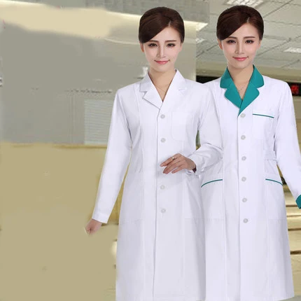 Женский или мужской белый медицинский Халат, одежда, медицинские услуги, униформа медсестры, одежда с длинным рукавом, полиэстер, защитные халаты, ткань