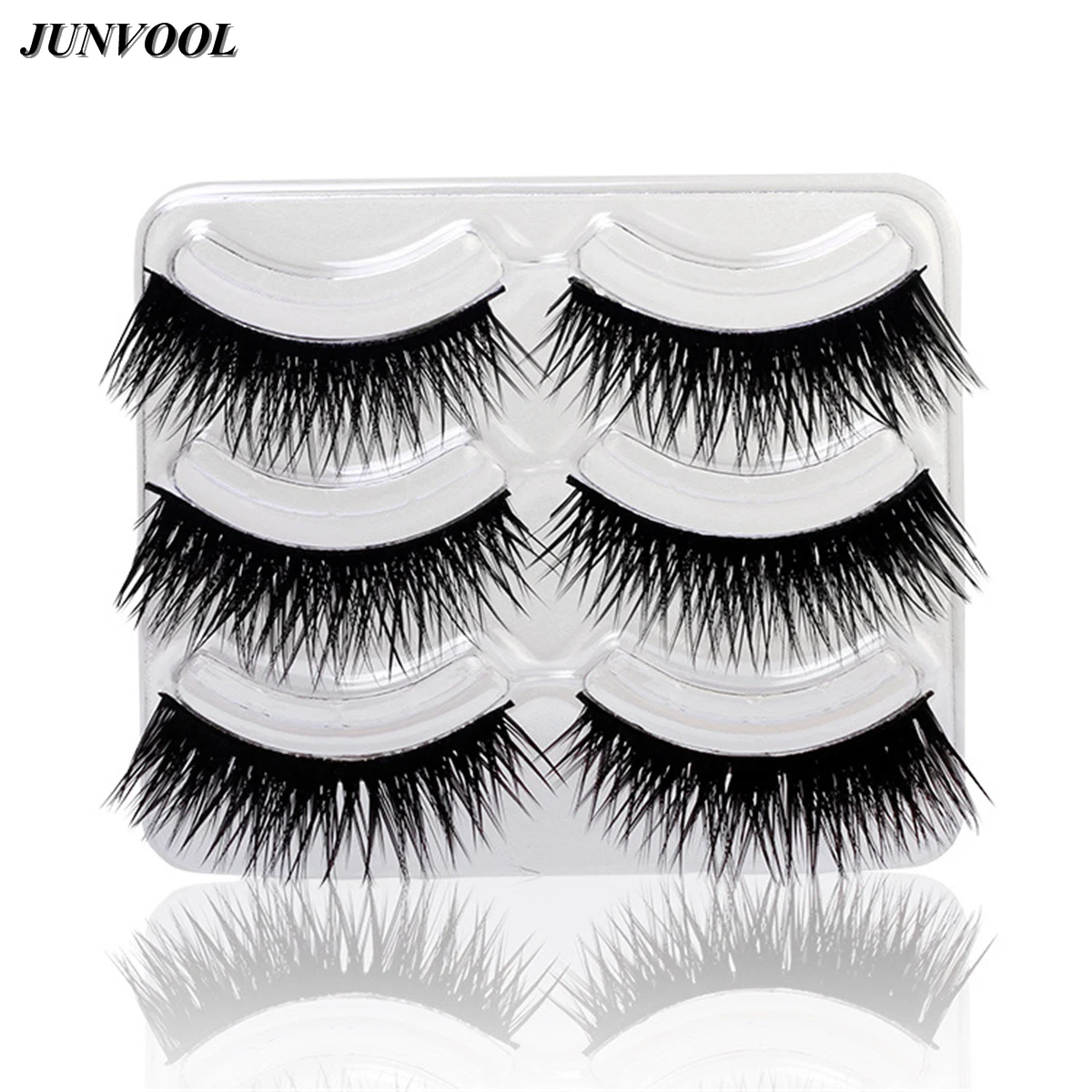 Cross Natural Long Eye Lashes Makeup New 3 Pairs Luxurious 3D False