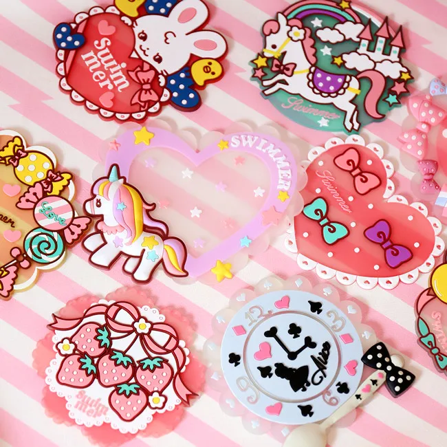 Коврик для посуды Kawaii С мультяшными животными единорогом коврики силиконовые