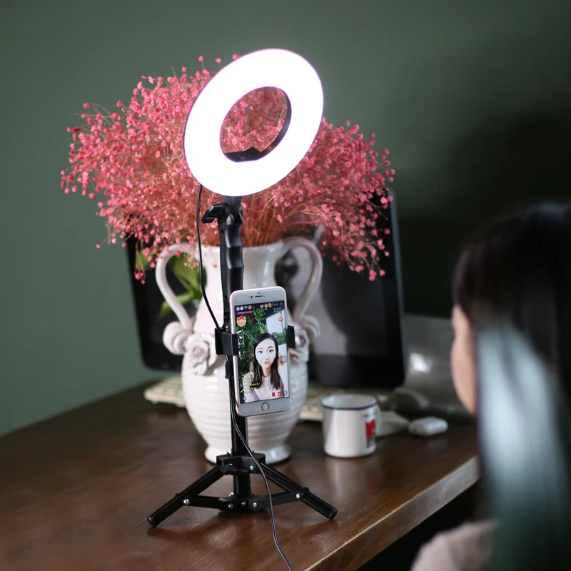 10 ''Dimmable Selfie светодиодный кольцевой светильник для макияжа камеры Youtube