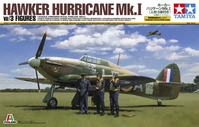 

Tamiya 37011 Hawker Hurricane Mk.I w/3 Figures 1/48 scale kit