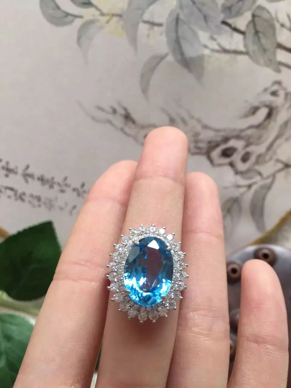

On sale Fine Jewelry Real 925 Steling Silver s925 100% Natural BLUE TOPAZ Gemstone Female Topaz Gemstones Rings Christmas Gift