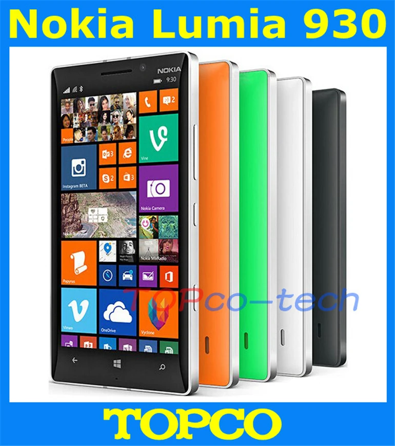 

Original Nokia Lumia 930 Unlocked Windows Mobile Phone 8.1 GSM 3G&4G 5.0'' 20MP WIFI GPS 32GB internal Storage Dropshipping