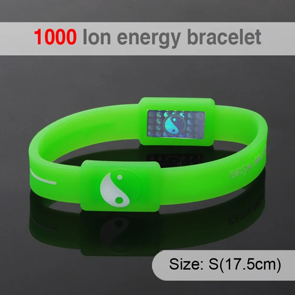 1000 ion Balance Silicone Custom Fitness Sport Bracelet Men With Japan Technology Bio Elements Energy Power Man Bracelets PROX1 - Окраска металла: EA Green Size S