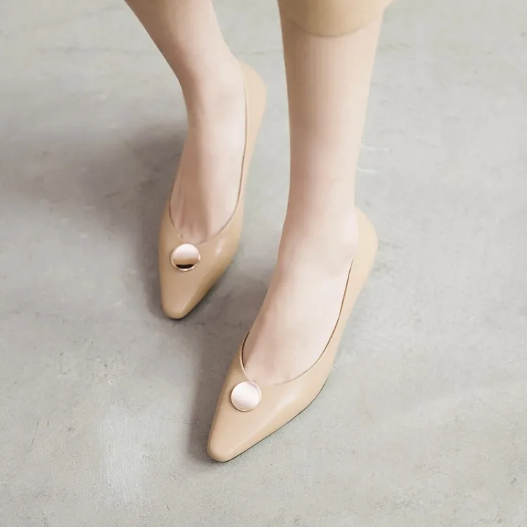 

FERLENZ Big Size Fine-heeled, pointed single shoes