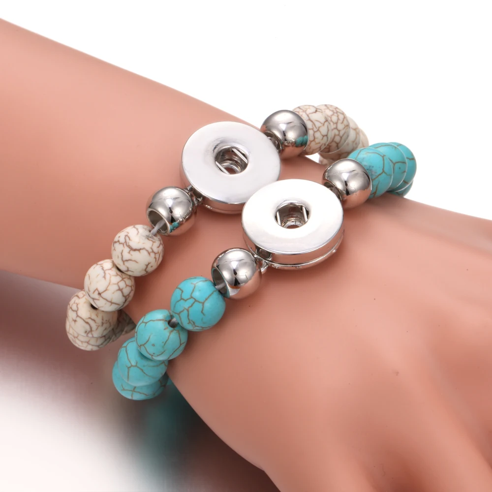 Buy New 18mm Snap Jewelry Natural Stone Beads Snap