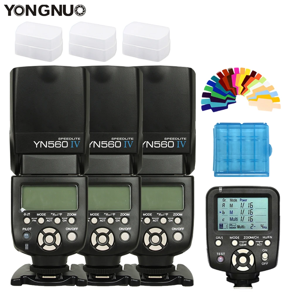 3x Беспроводная вспышка Speedlite Yongnuo YN560 IV + YN560TX контроллер вспышки для Canon Nikon с