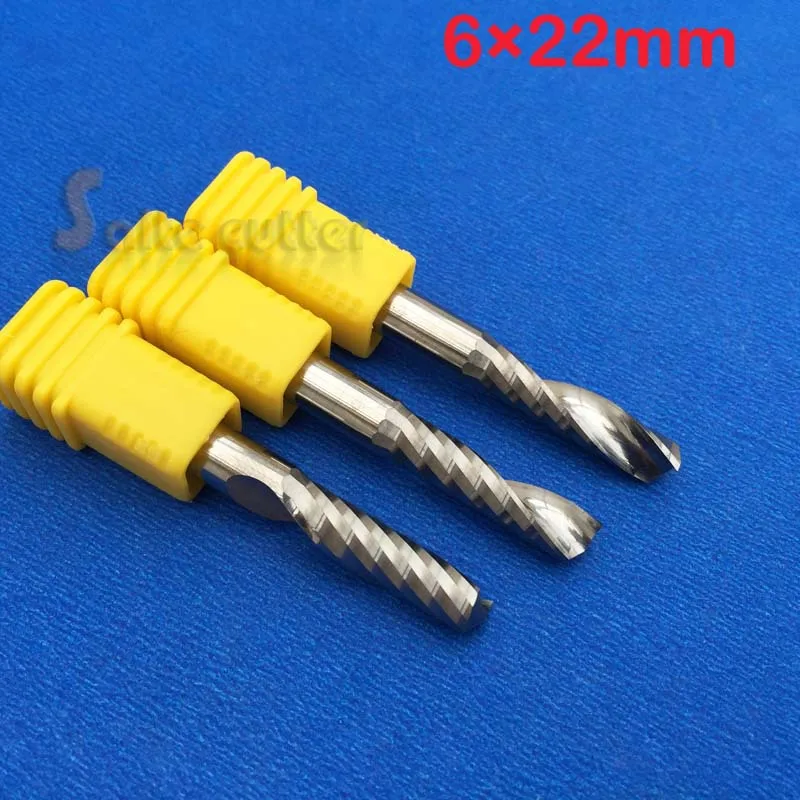 

Free Shipping AAA 2pcs 6mm Carbide CNC Router Bits Single Flute Tools 22mm New